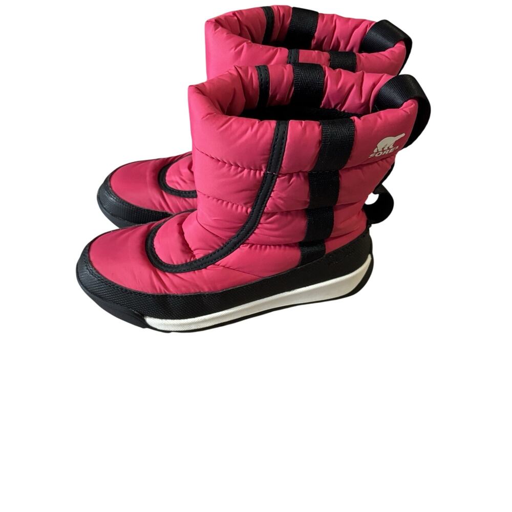 Sorel Youth Flurry Snow Boots Girls Size 3 Pink Black Waterproof Winter - Picture 2 of 7